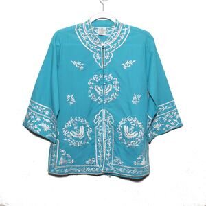 The Emporium Asian Style Embroidered Blouse Size S